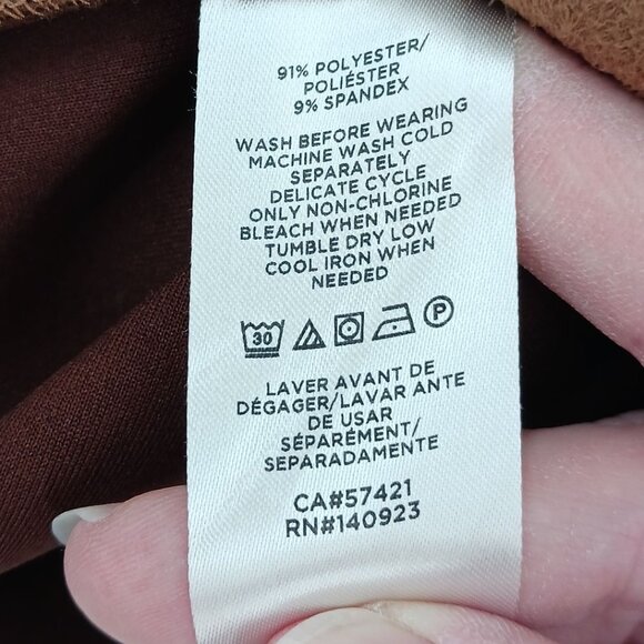 Loft Brown Sleeveless Faux Suede Sheath Dress Size 10 With Pockets - Picture 6 of 13